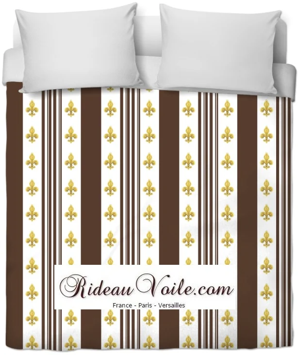 Tissu ameublement rayures marron mètre rideau rayé Striped curtain fabric upholstery