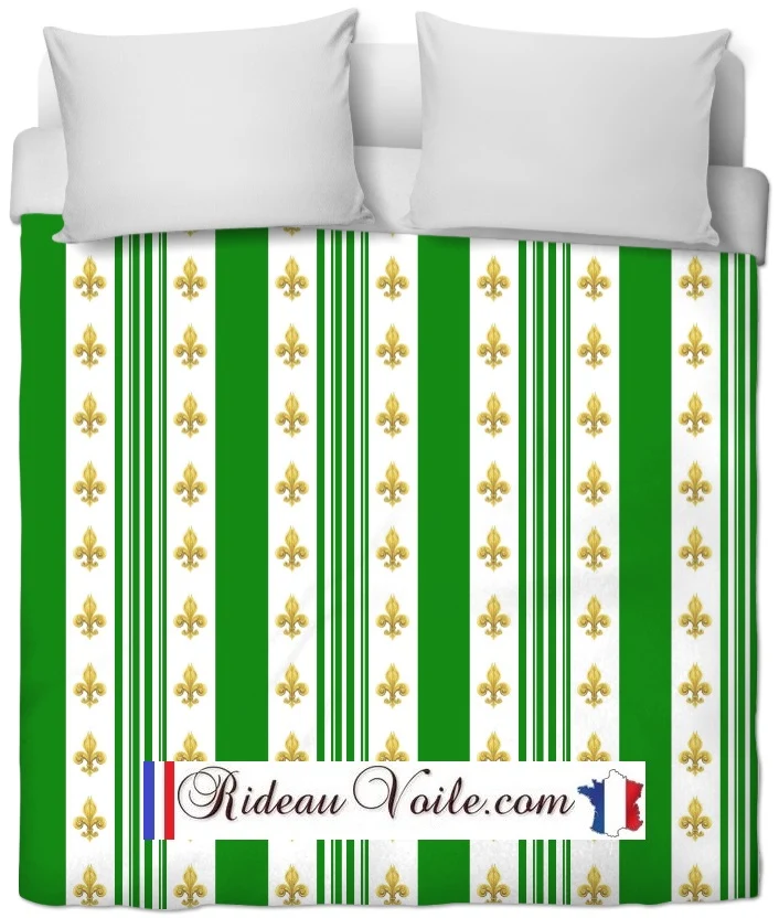 Tissu Style Empire motif Fleurs de Lys rayures vert mètre rideau rayé Muster Streifen