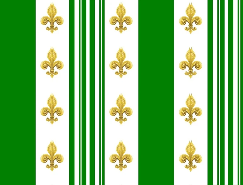 Tissu Style Empire motif Fleurs de Lys rayures vert mètre rideau rayé Muster Streifen