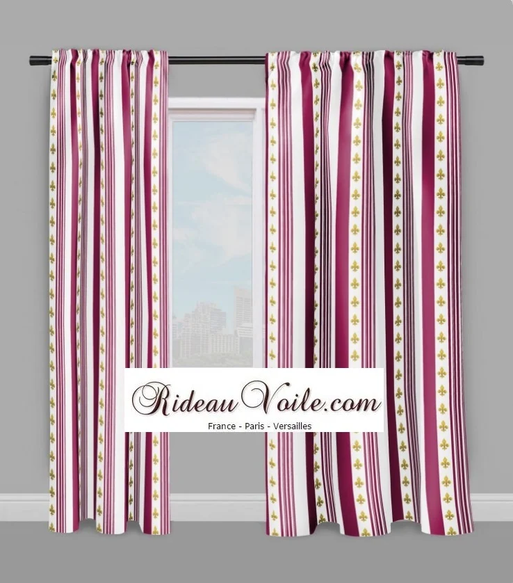 Tissu Empire ameublement rayure rayé mètre rideau Striped curtain fabric upholstery