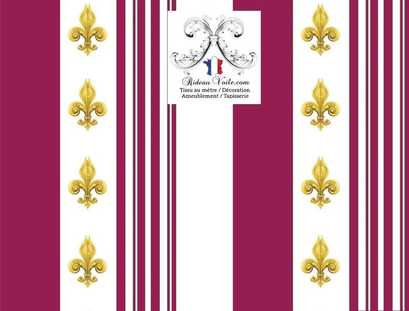 Tissu Empire ameublement rayure rayé mètre rideau Striped curtain fabric upholstery
