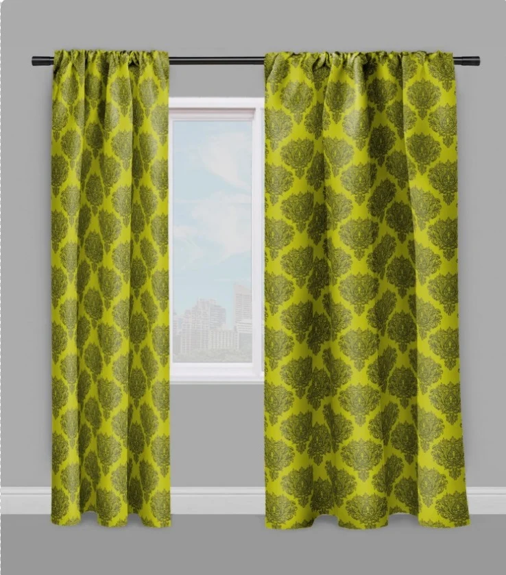 Tissu au mètre ameublement rideau couette coussin vert Empire Baroque Victorien