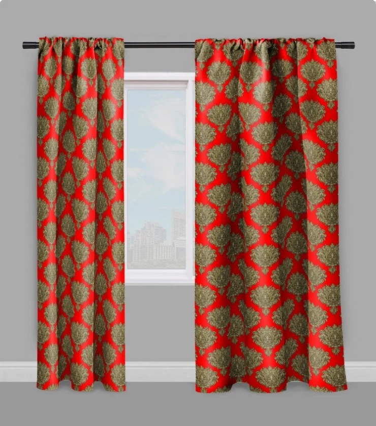 Tissu ameublement mètre rouge Baroque fabric meter print flower Tessuto barocco
