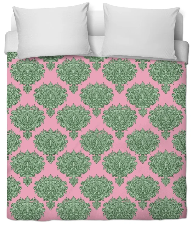 Tissu au mètre fleur fleuri rideau couette coussin imprimé Empire Baroque vert