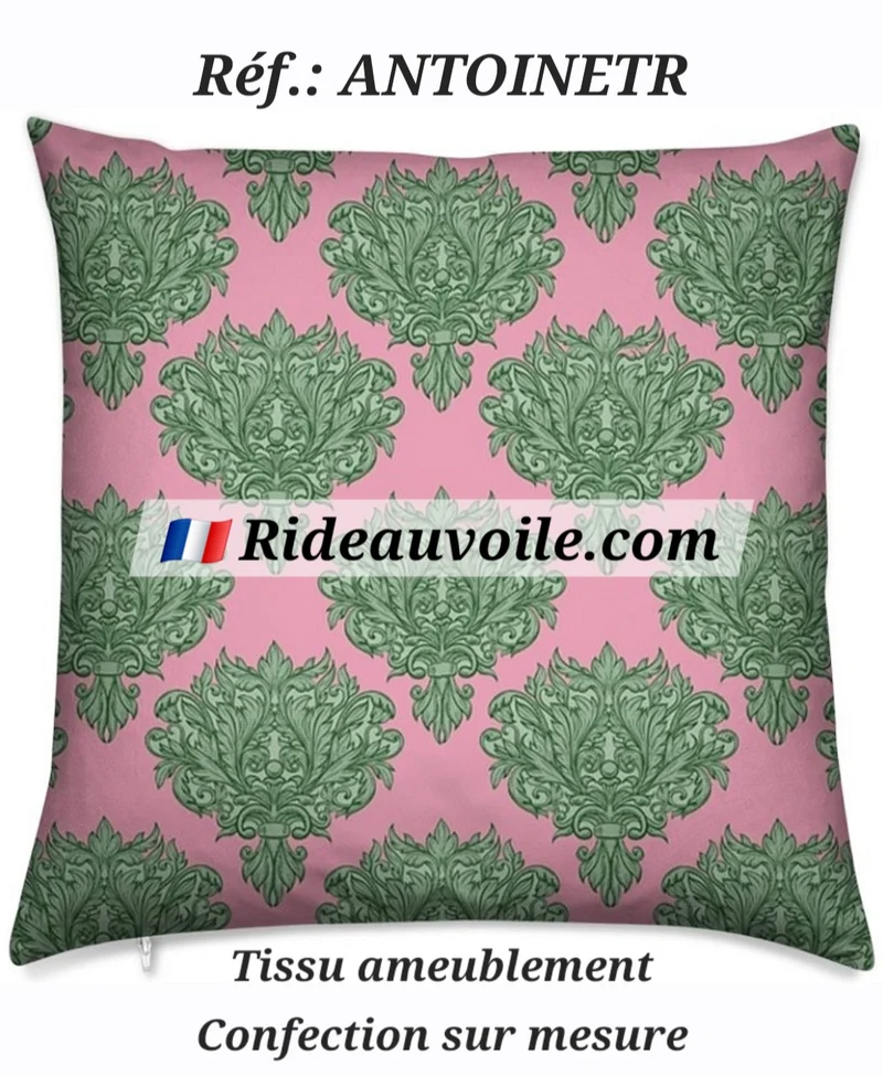 Tissu ameublement motif fleurs fleuris rideau couette Rococo Empire Baroque vert rose