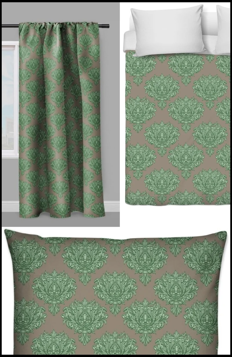 Tissu baroque motif fleurs rideau Kukkakuvio verhokangas.Tessuto Barocco tende fiori.