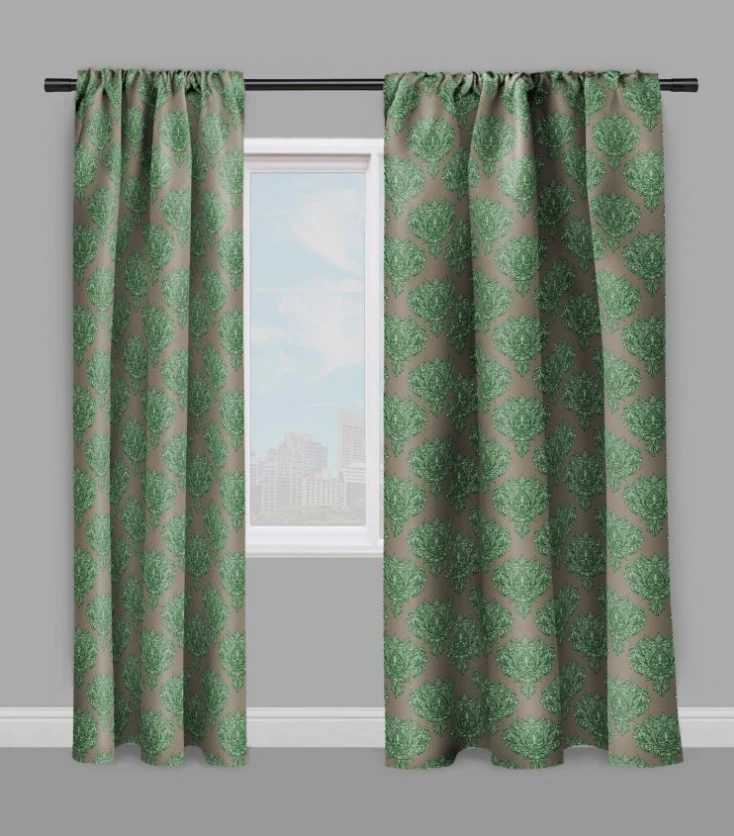 Tissu baroque motif fleurs rideau Kukkakuvio verhokangas.Tessuto Barocco tende fiori.