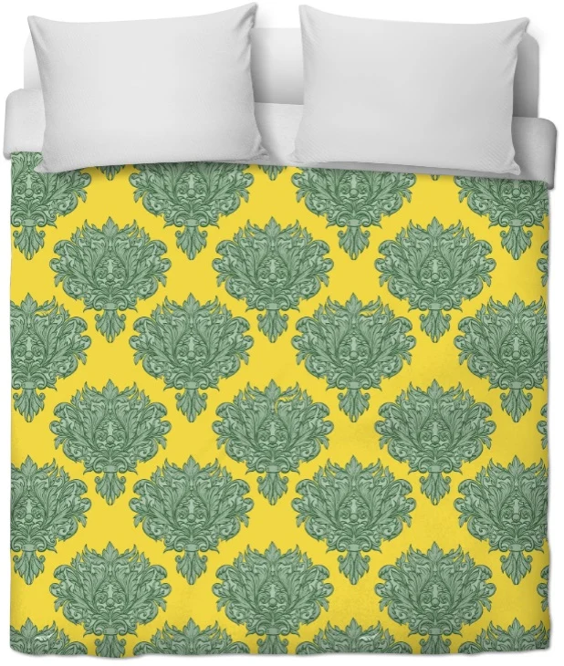 Tissu ameublement déco mètre tapisserie Rococo jaune fleurs rideau Baroque vert