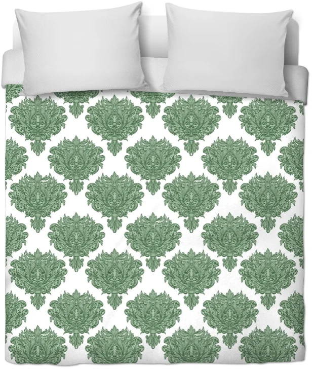 Tissu style Empire Baroque jacquard au mètre vert fleur rideau couette coussin voilage