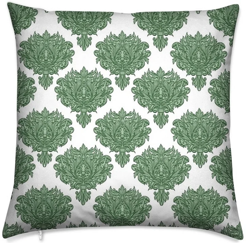 Tissu style Empire Baroque jacquard au mètre vert fleur rideau couette coussin voilage