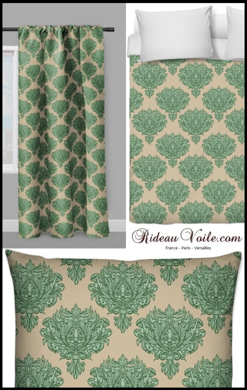 Tissu ameublement tapisserie jacquard velours rideau voilage Empire Baroque beige
