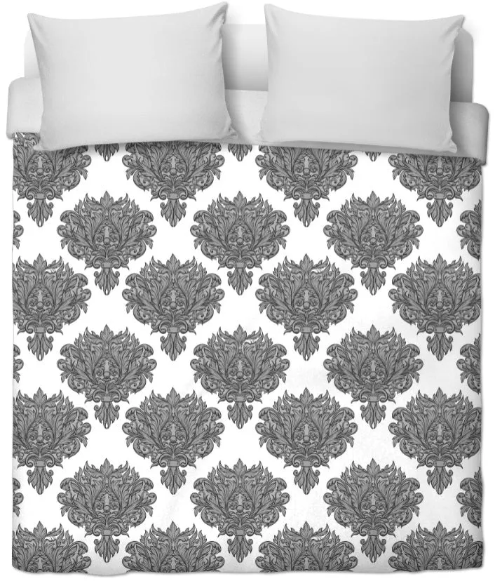 Tissu ameublement blanc rideau couette style Empire Baroque mètre motif fleurs