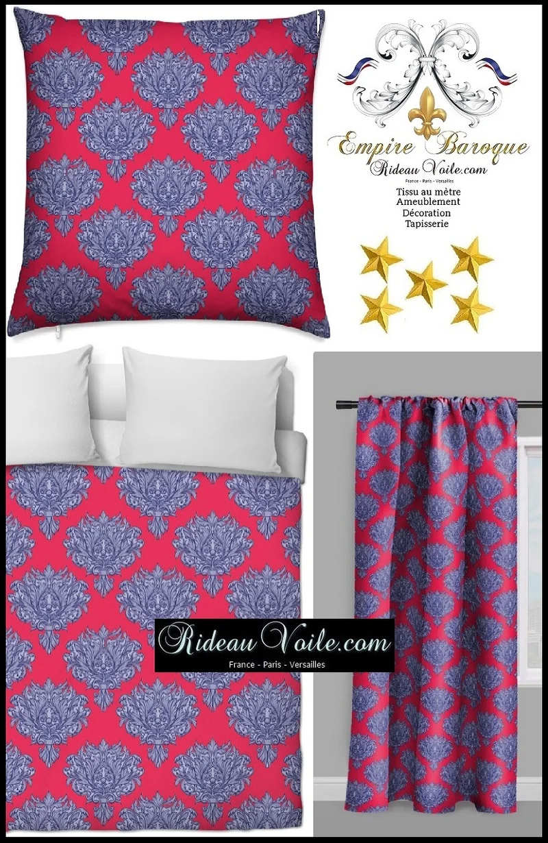Boutique tissu rideau couette voilage tapisserie Empire Baroque mètre motif fleurs