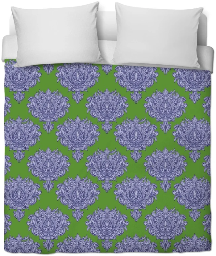 Tissu ameublement vert décoration Empire Damask Baroque au mètre rideau voilage