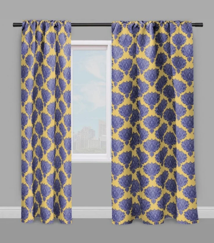 Tissu ameublement fleurs Baroque au mètre bleu jaune tapisserie siège fauteuils