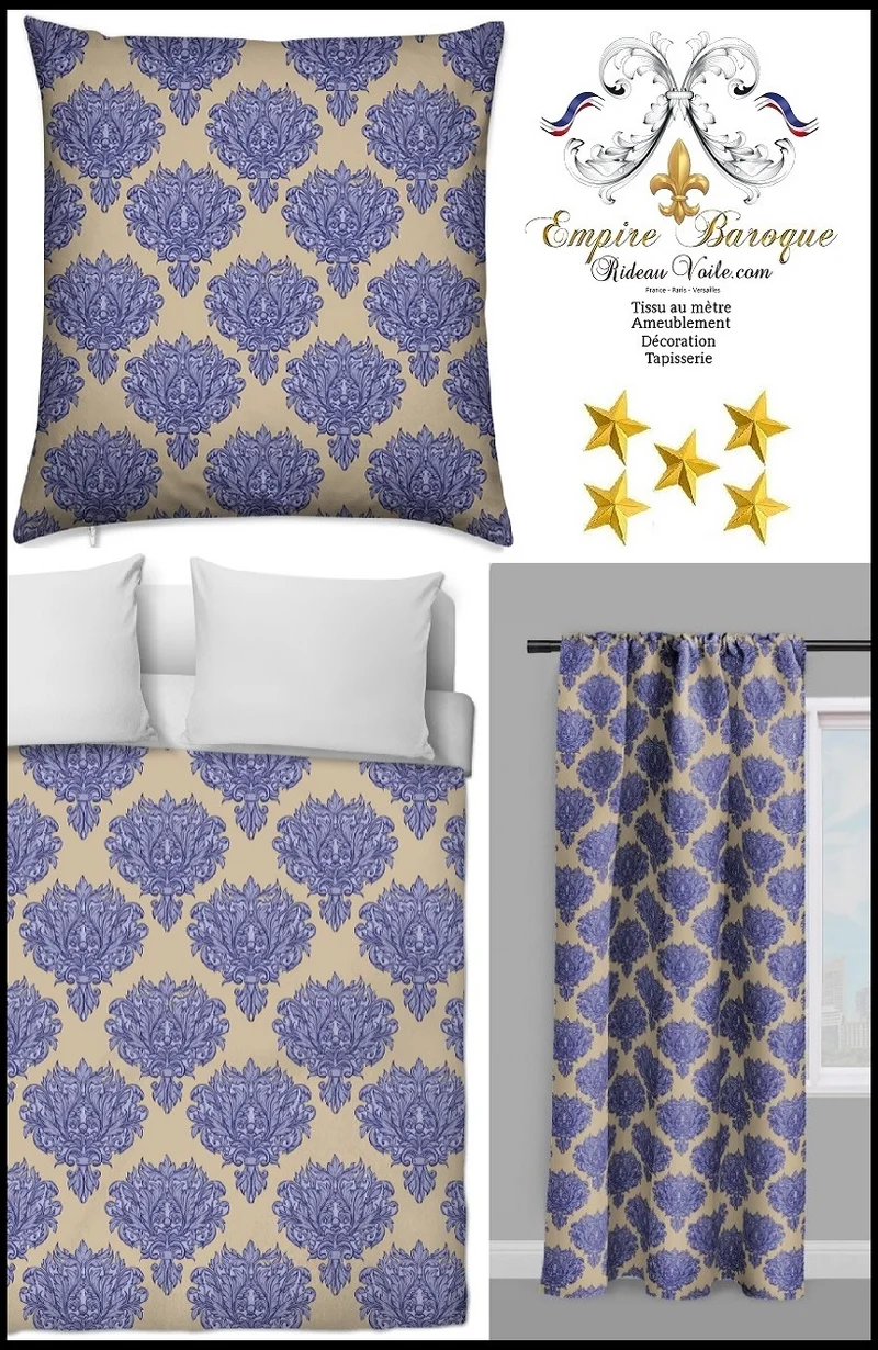 Tissu ameublement au mètre décoration textile sur mesure motif fleurs plantes rideau