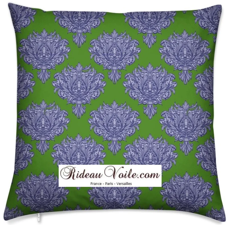 Tissu ameublement motif plantes florale Baroque au mètre bleu vert rideau fleurs
