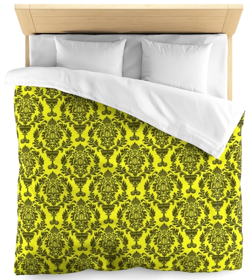 Tissu ameublement Damassé Baroque au mètre jaune motifs fleurs French fabrics