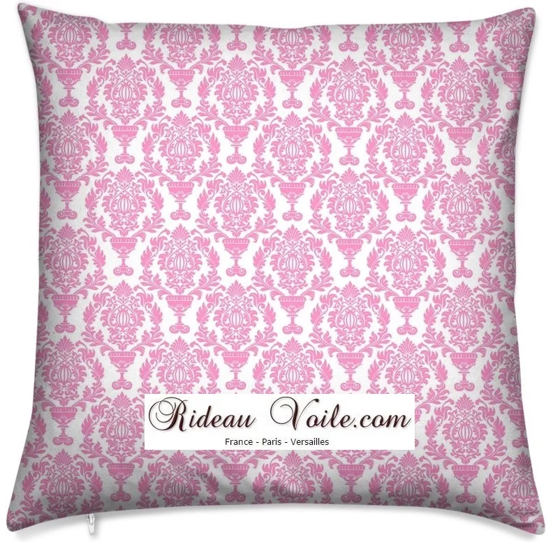 Tissu rose ameublement damassé motif Baroque fleurs mètre rideau tapisserie siège
