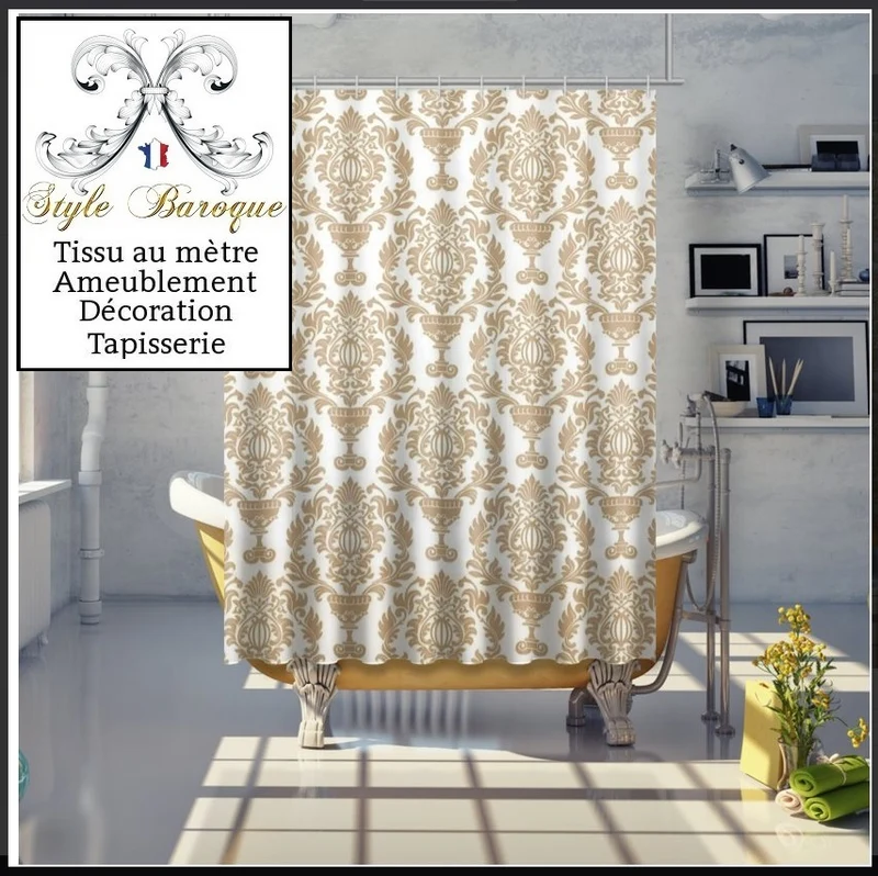 Tissu motif Damasco ameublement tapisserie Baroque fleurs mètre French fabrics flowers