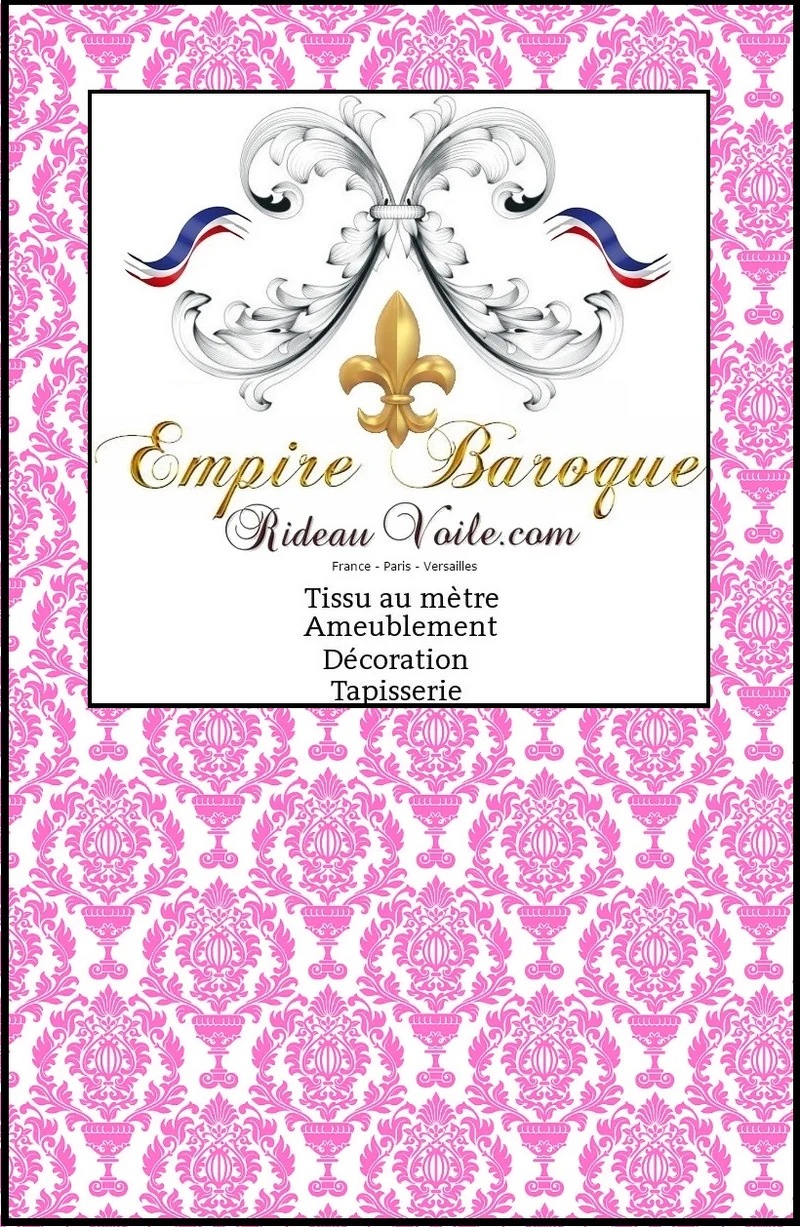 Tissu damassé ameublement Baroque French fabrics furnishing rideau voilage rose