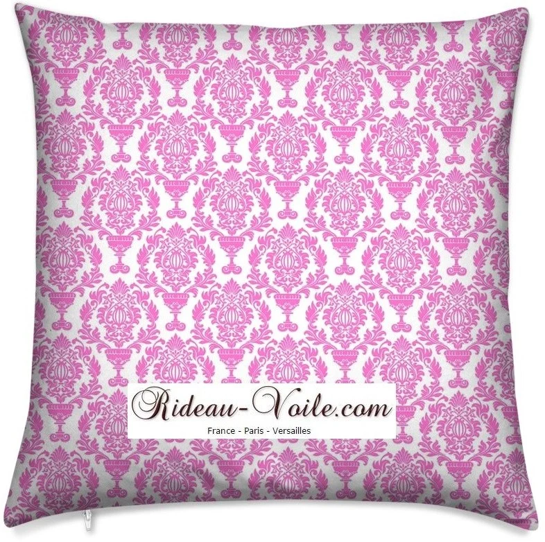 Tissu damassé ameublement Baroque French fabrics furnishing rideau voilage rose