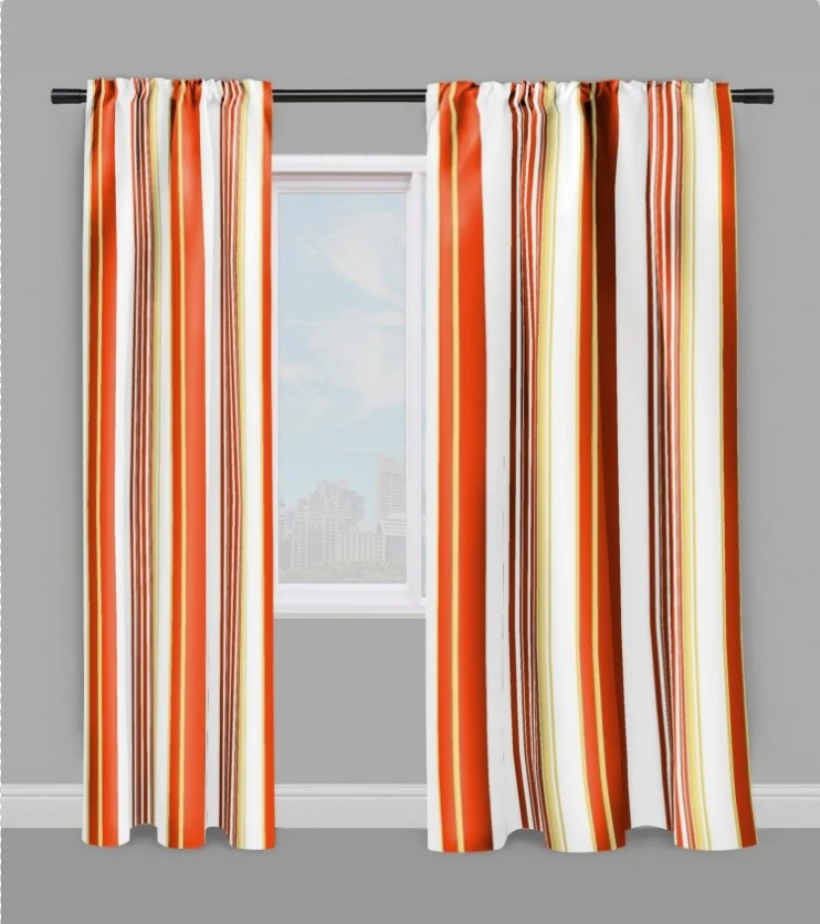 Tissu motif rayures jaune au mètre rideau rayés lignes verticales orange Muster Streifen