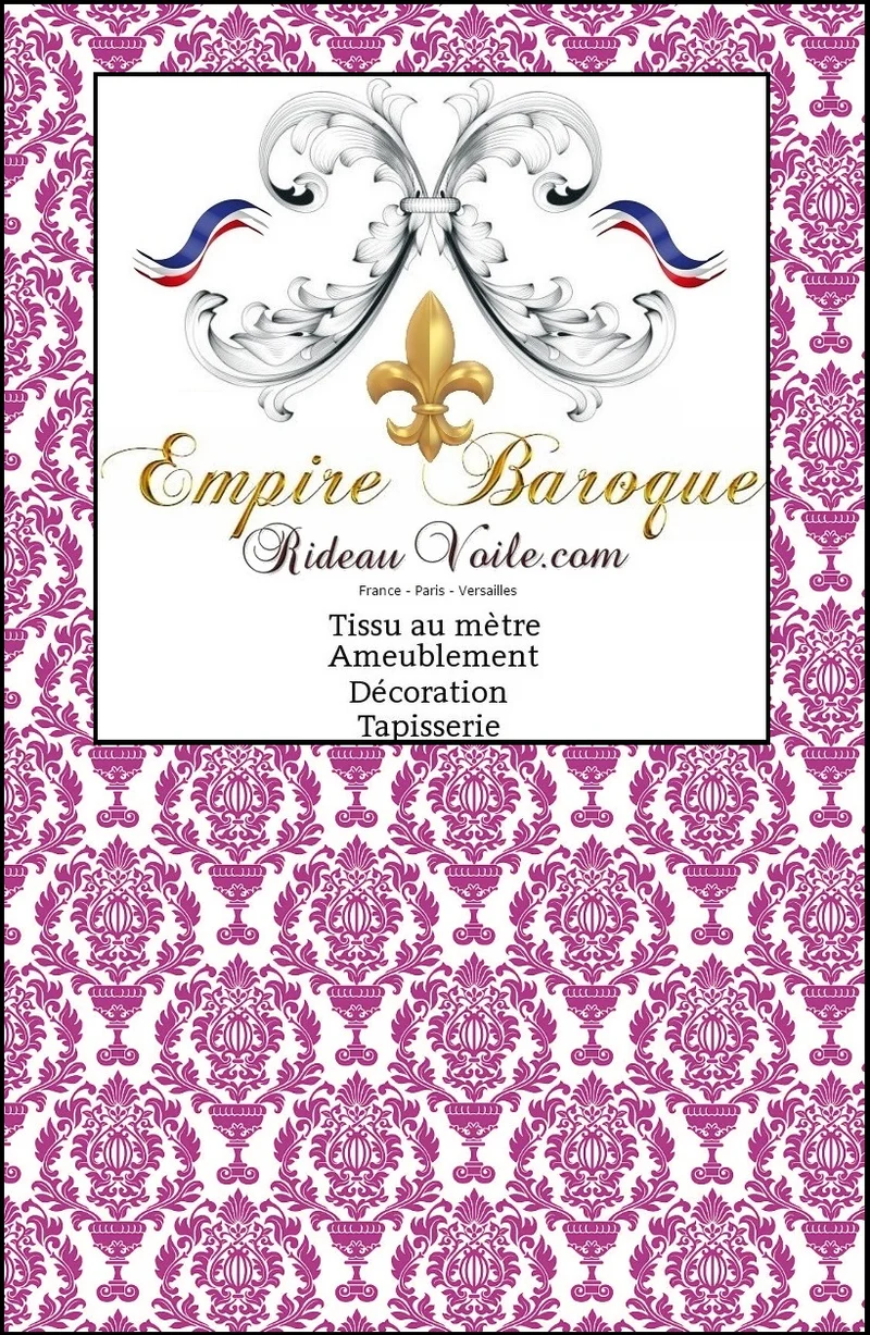 Tissu motif fleuri Damassé Baroque fleurs ameublement au mètre rideau voilage