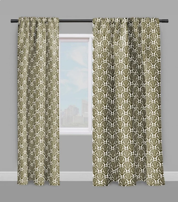 Tissu tapisserie imprimé motif Baroque fleurs mètre rideau voilage ignifugé occultant