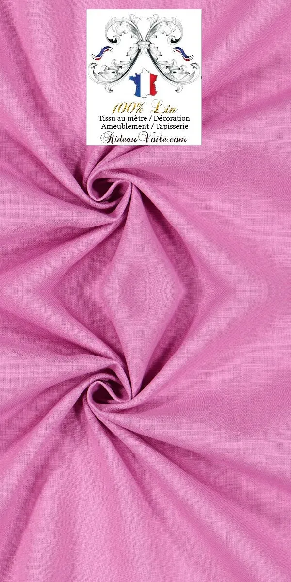 Toile de Lin uni 100% tissu au mètre lilas rideau coussin