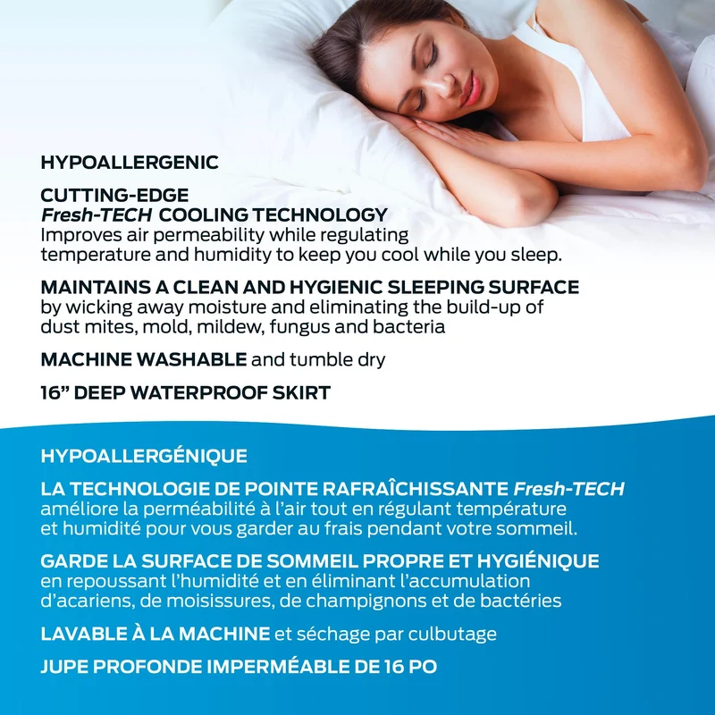 Comerco Protège matelas Optimal 100% imperméable 5 côtés