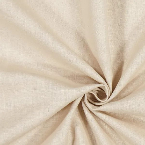 Boutique Toile Lin uni 100% tissu mètre beige sable rideau Vorhänge Leinen Gardinen