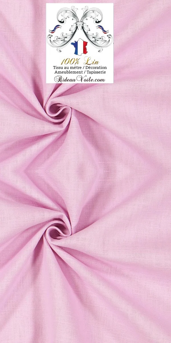 Toile de Lin uni Rose naturel marché du tissu ameublement mètre rideau coussin