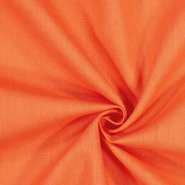 Boutique Toile Lin uni 100% tissu au mètre orange rideau. Léngen Stoff Meter Riddoen