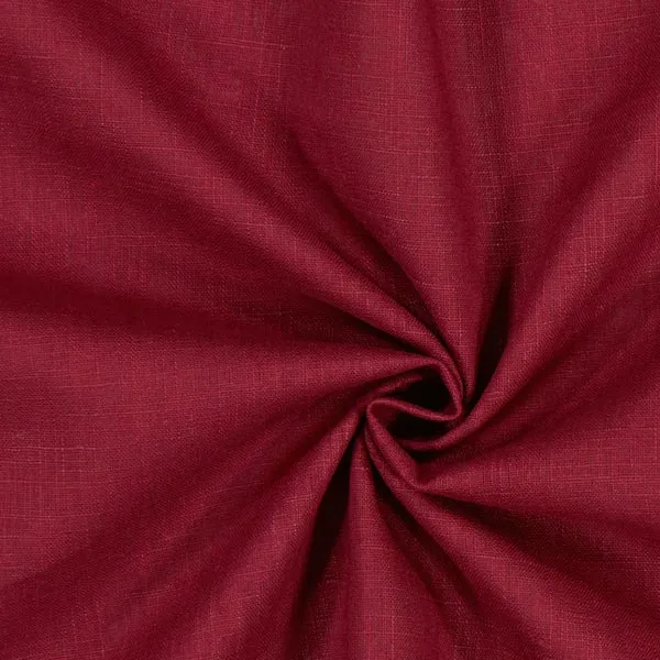 Toile de Lin uni 100% tissu mètre bordeaux rideau Linen curtain fabric upholtery