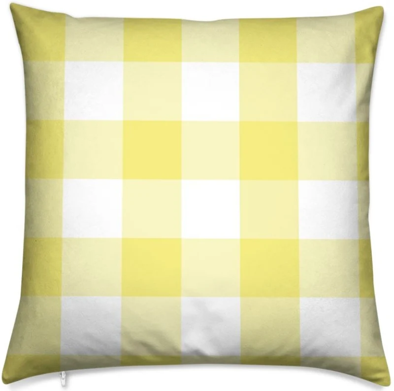 Rideauvoile ameublement Carreaux vichy tissu mètre carré jaune rideau couette coussin