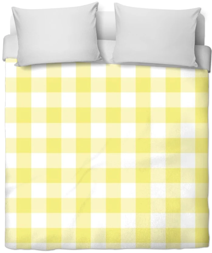 Rideauvoile ameublement Carreaux vichy tissu mètre carré jaune rideau couette coussin