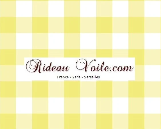 Rideauvoile ameublement Carreaux vichy tissu mètre carré jaune rideau couette coussin
