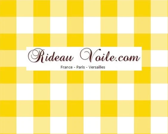 Carreaux vichy tissu Vichy ameublement mètre carré jaune blanc rideau couette coussin