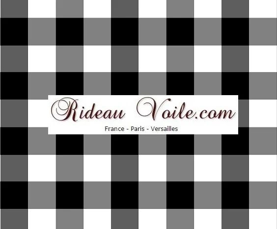 Imprimé Carreaux vichy tissu mètre carré noir blanc rideau couette coussin voilage
