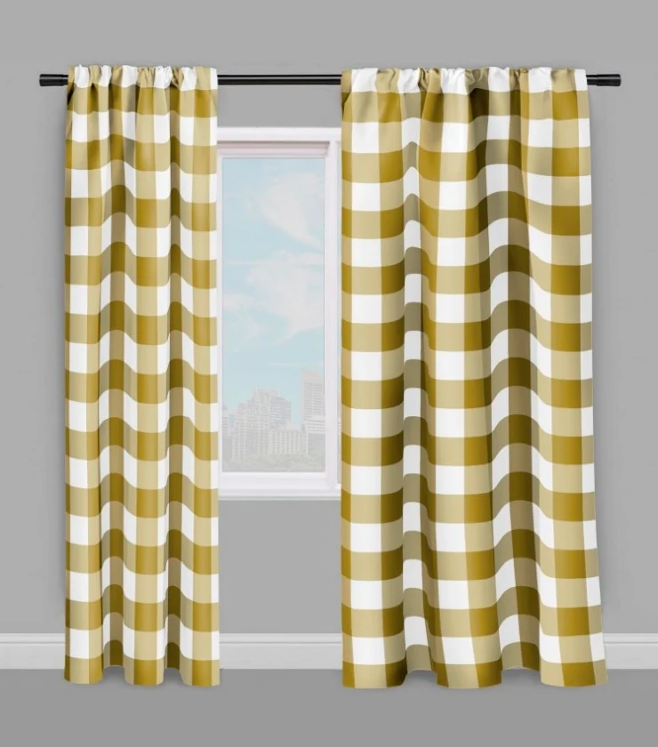 Décoration tendance Carreaux vichy tissu mètre vert rideau couette coussin voilage