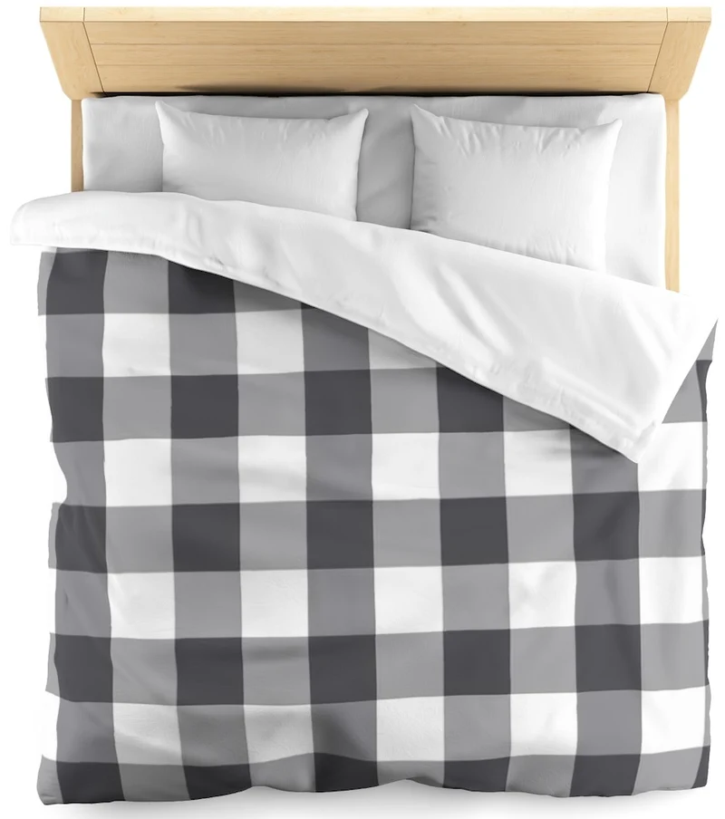 Voilage tapisserie déco large Carreaux vichy tissu mètre gris rideau couette coussin