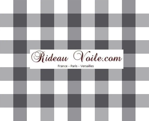 Voilage tapisserie déco large Carreaux vichy tissu mètre gris rideau couette coussin
