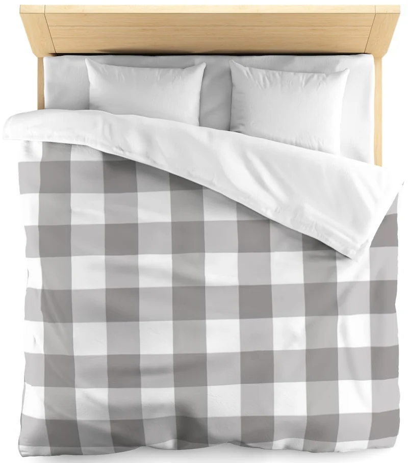 Rideauvoile tendance Carreaux vichy tissu mètre gris cendré rideau couette coussin
