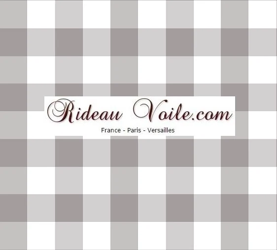 Rideauvoile tendance Carreaux vichy tissu mètre gris cendré rideau couette coussin