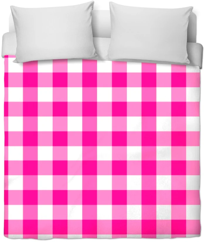 Carreaux vichy tissu ameublement au mètre rose fushia voilage rideau couette coussin