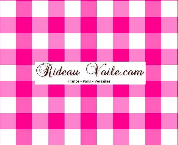 Carreaux vichy tissu ameublement au mètre rose fushia voilage rideau couette coussin