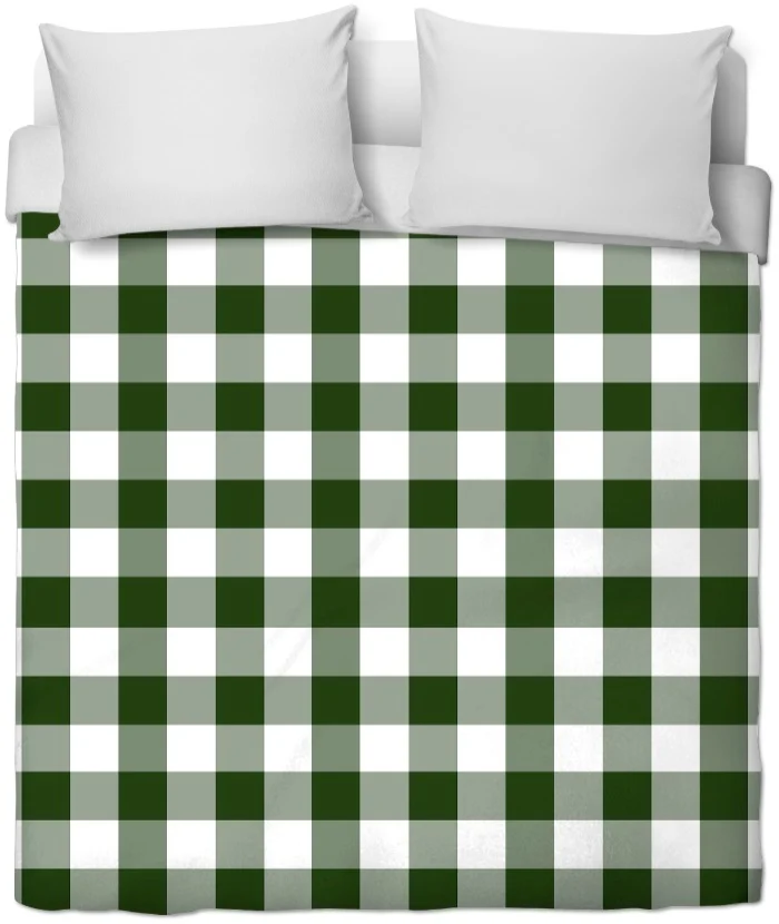Déco d'intérieur chic Carreaux vichy tissu ameublement mètre vert rideau couette voilage