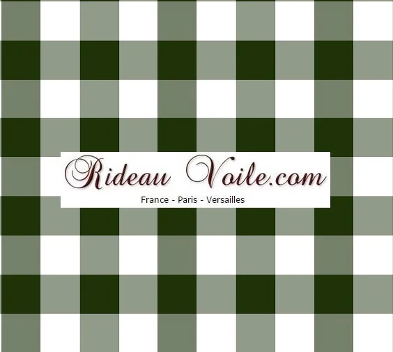 Déco d'intérieur chic Carreaux vichy tissu ameublement mètre vert rideau couette voilage