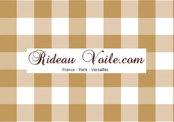 Carreaux vichy tissu ameublemnt au mètre carré camel rideau couette coussin voilage
